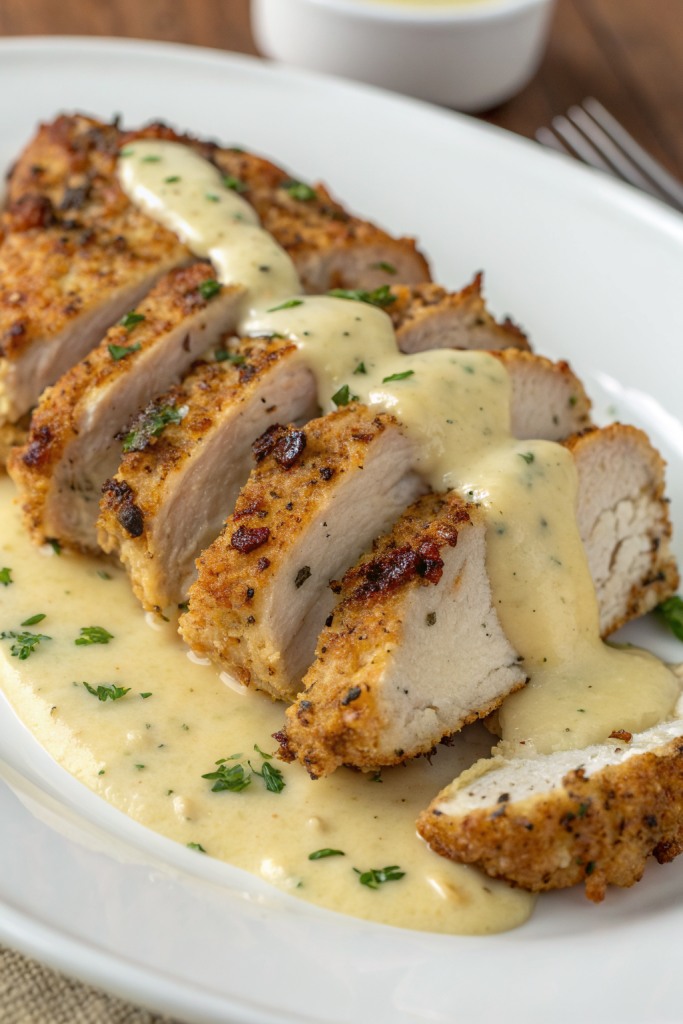 Baked Caesar Chicken with Creamy Parmesan Sauce