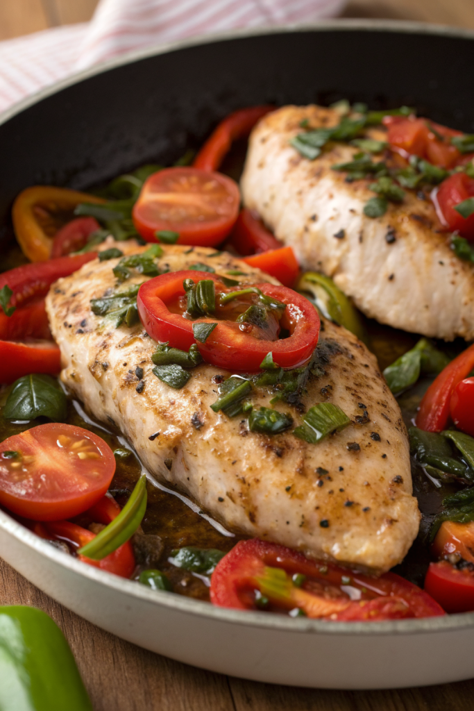 Balsamic Chicken Breast With Spinach And Tomatoes