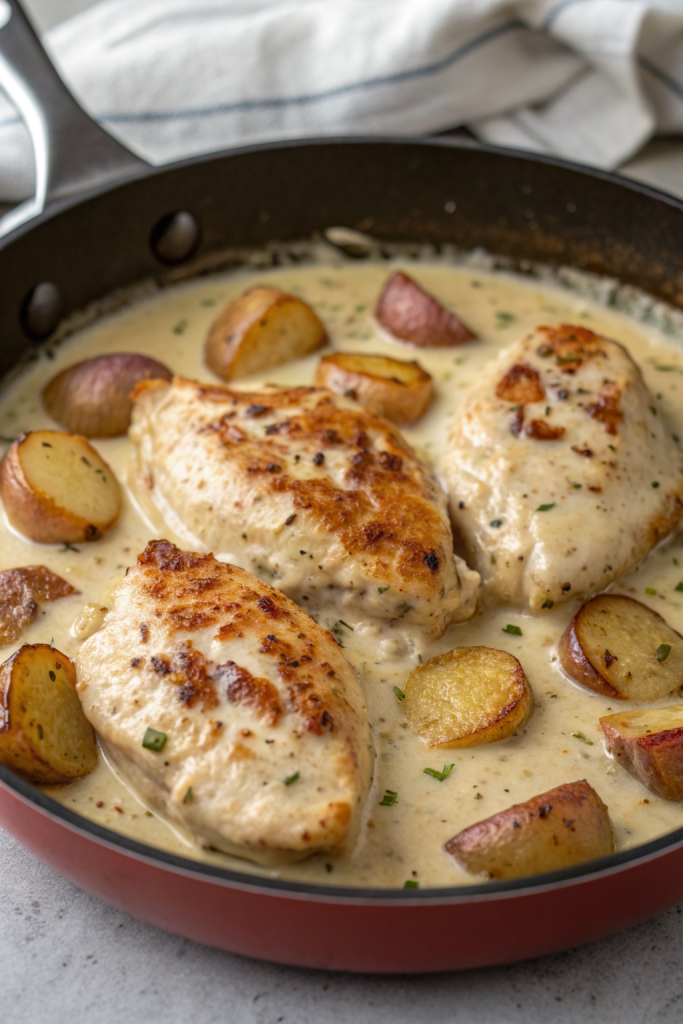 Chicken Potatoes with Dijon Cream Sauce