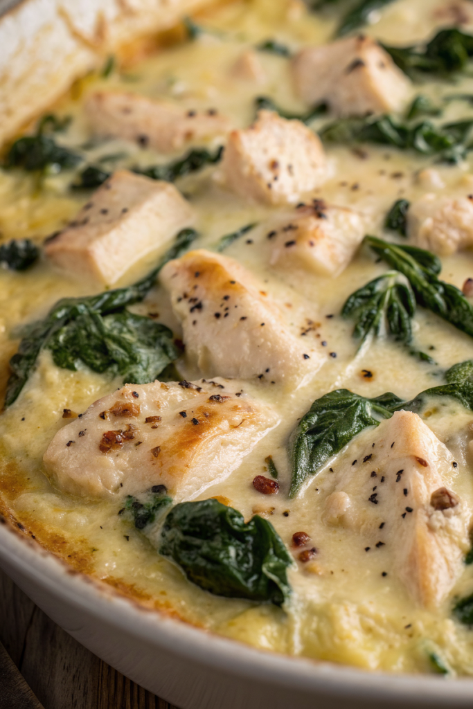 Chicken and Spinach Casserole with Cream Cheese