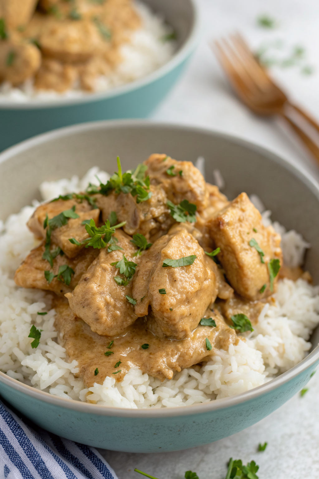 Creamy Smothered Chicken and Rice Recipe