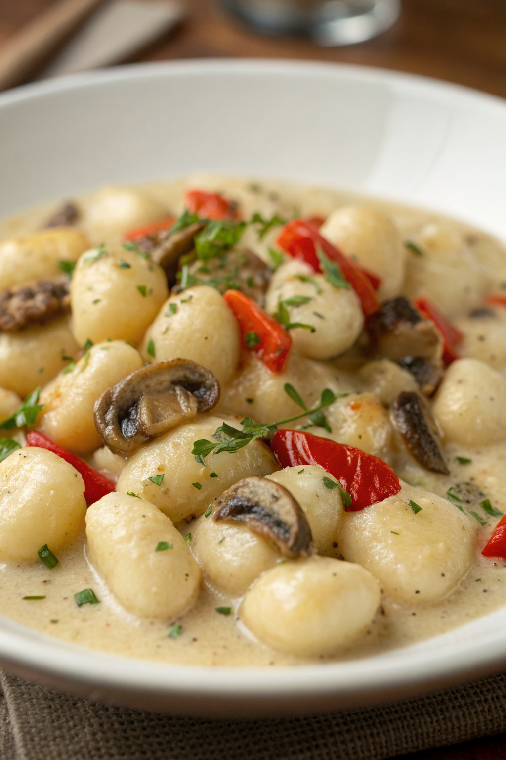 Creamy Spinach Mushroom Gnocchi with Smoked Paprika
