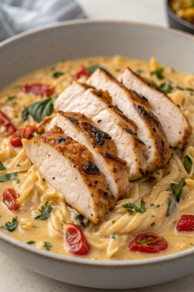 Creamy Tuscan Chicken Orzo Recipe