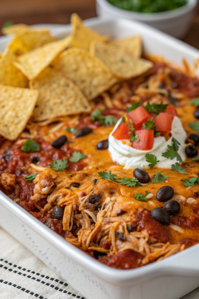 Crockpot Chicken Enchilada Casserole Recipe