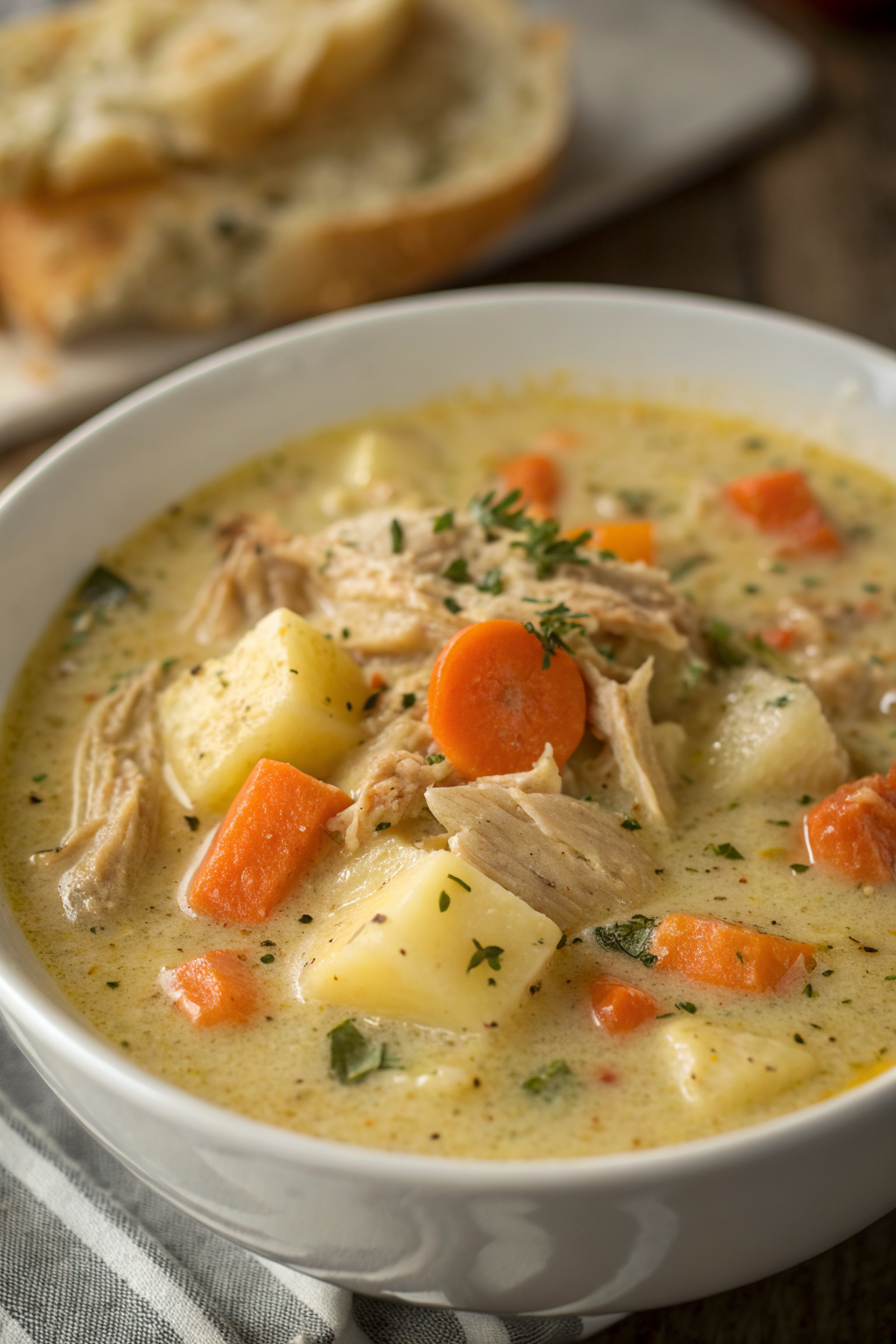 Healthy Chicken Pot Pie Soup Recipe