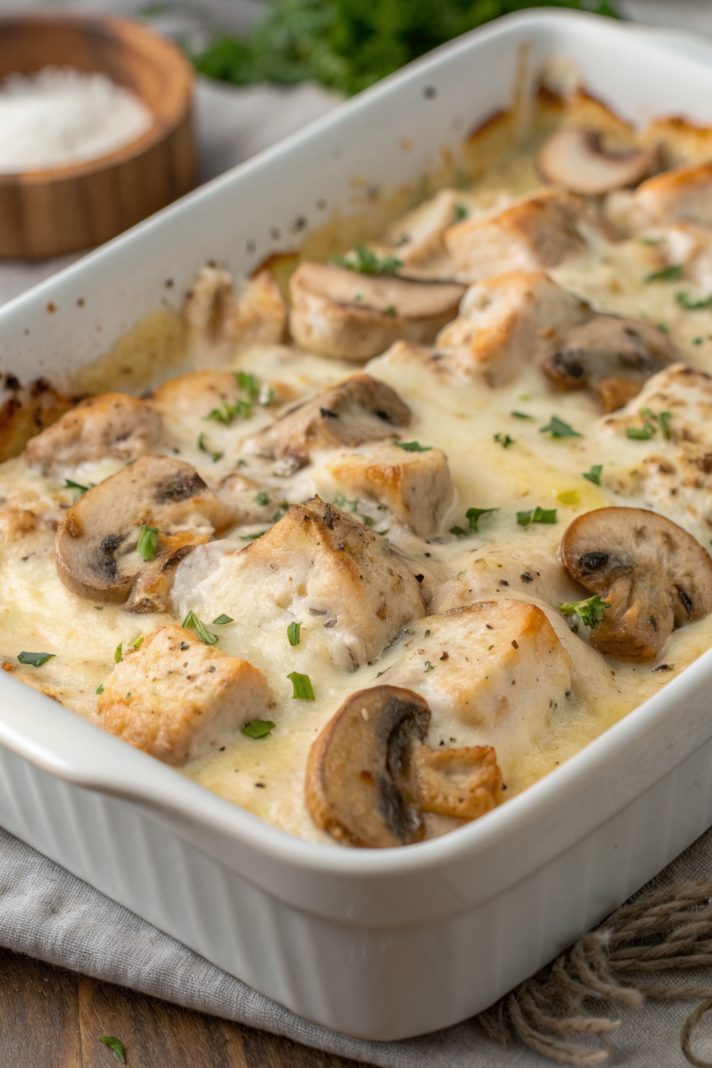 Keto Garlic Mushroom Chicken Casserole Recipe