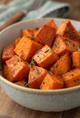 Roasted Sweet Potatoes with Cinnamon & Honey Recipe