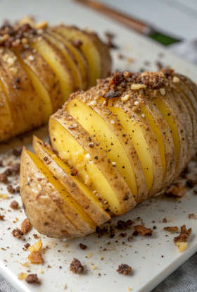 Salt & Pepper Mini Hasselback Potatoes with Cajun Dip