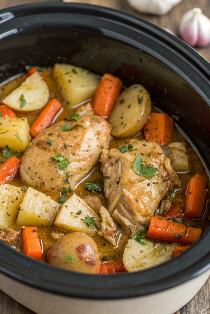 Slow Cooker Garlic Butter Chicken and Veggies