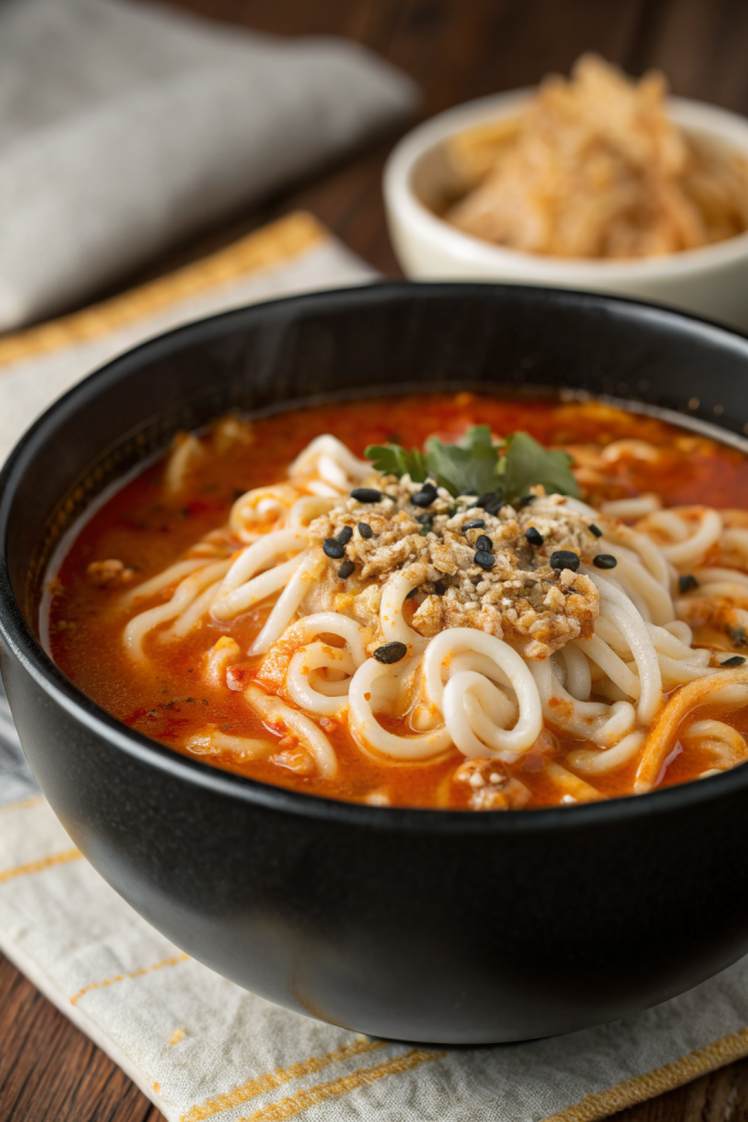 Spicy Peanut Udon Noodle Soup Recipe