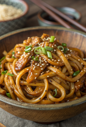 Vegan Garlic Udon Noodles Recipe