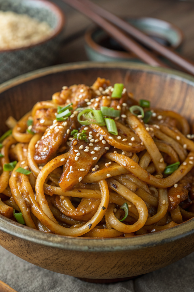 Vegan Garlic Udon Noodles Recipe