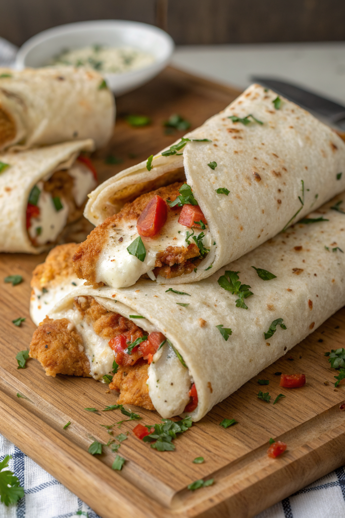 Air Fryer Crispy Chicken & Mozzarella Wraps Recipe
