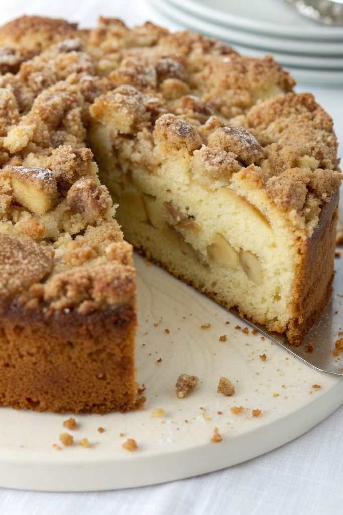 Apple Crumb Cake with Cinnamon Apple Drizzle