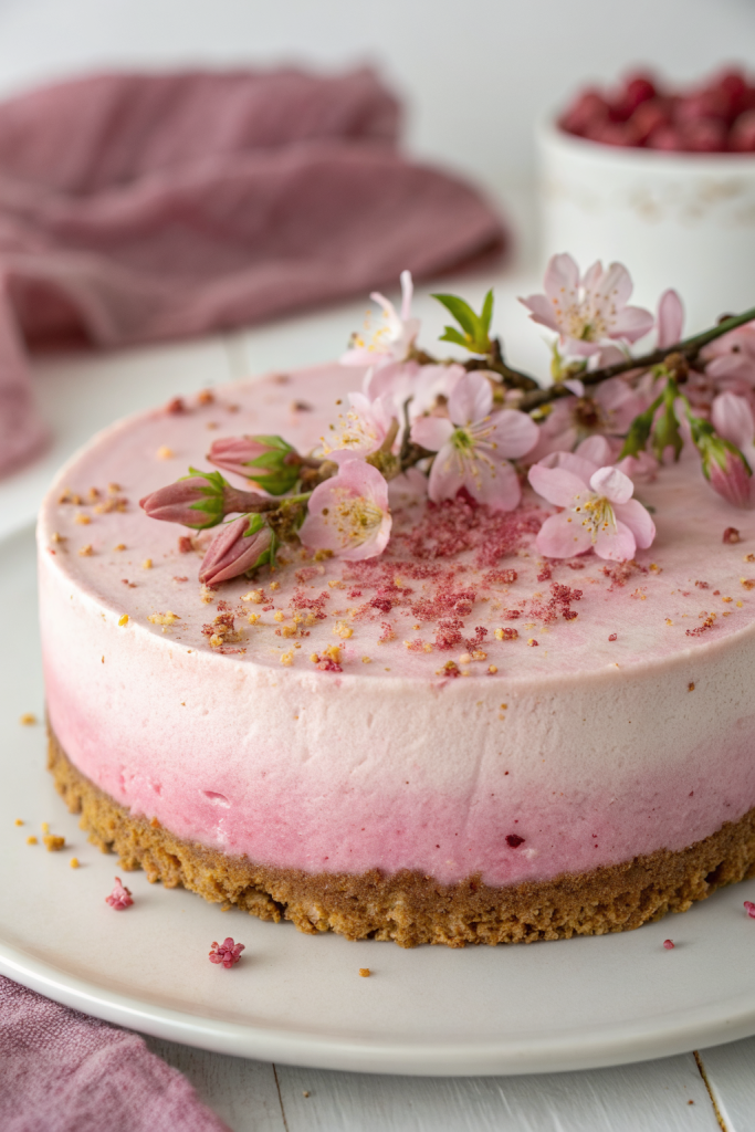 Cherry Blossom Japanese Sakura Cheesecake Recipe