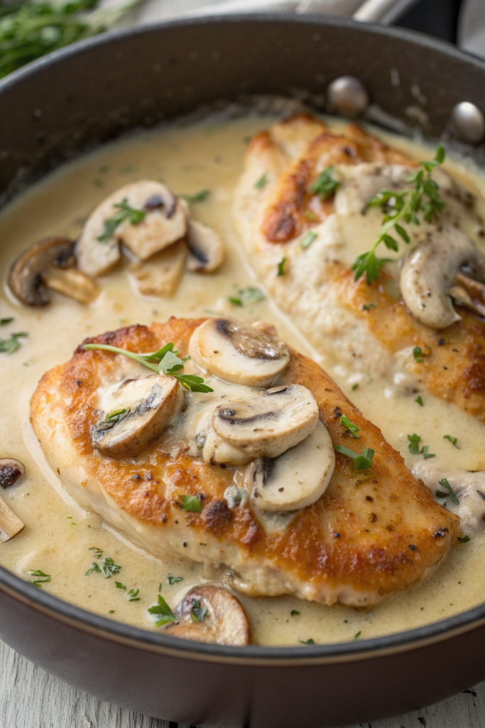 Creamy Mushroom Asiago Chicken Recipe