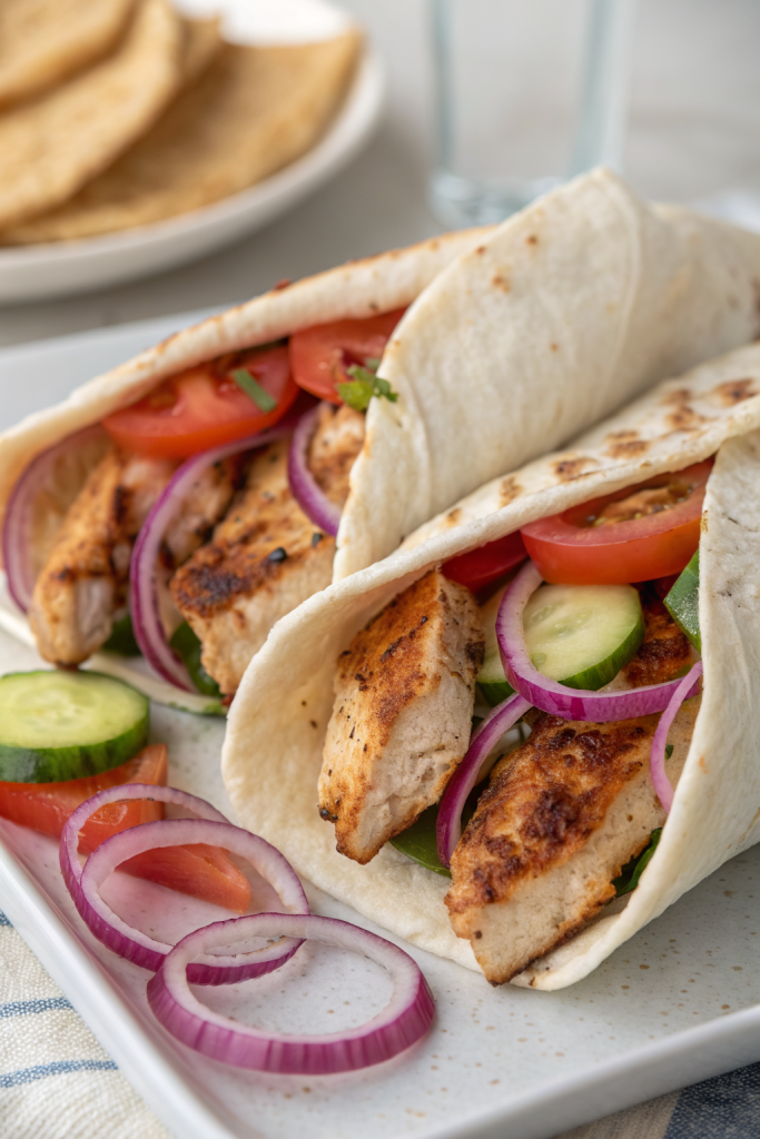 Crockpot Greek Chicken Pitas with Tzatziki