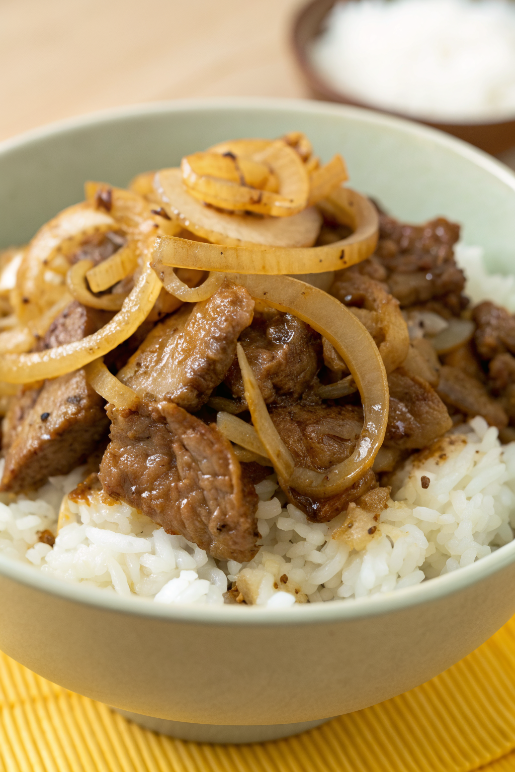 Gyudon Japanese Beef Rice Bowl Recipe
