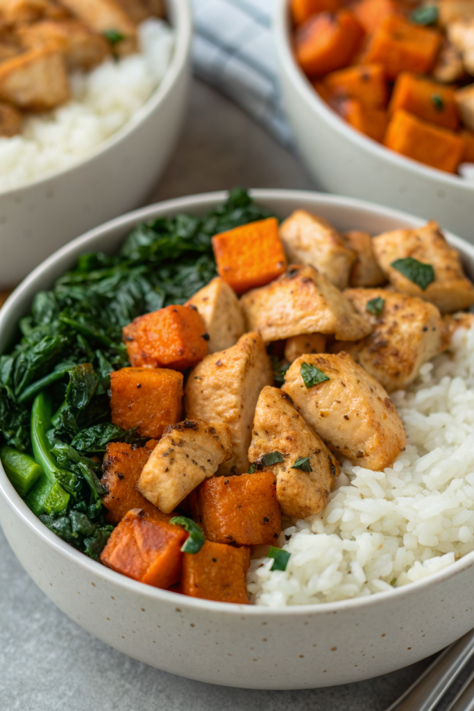 Healthy Chicken and Sweet Potato Bowls Recipe