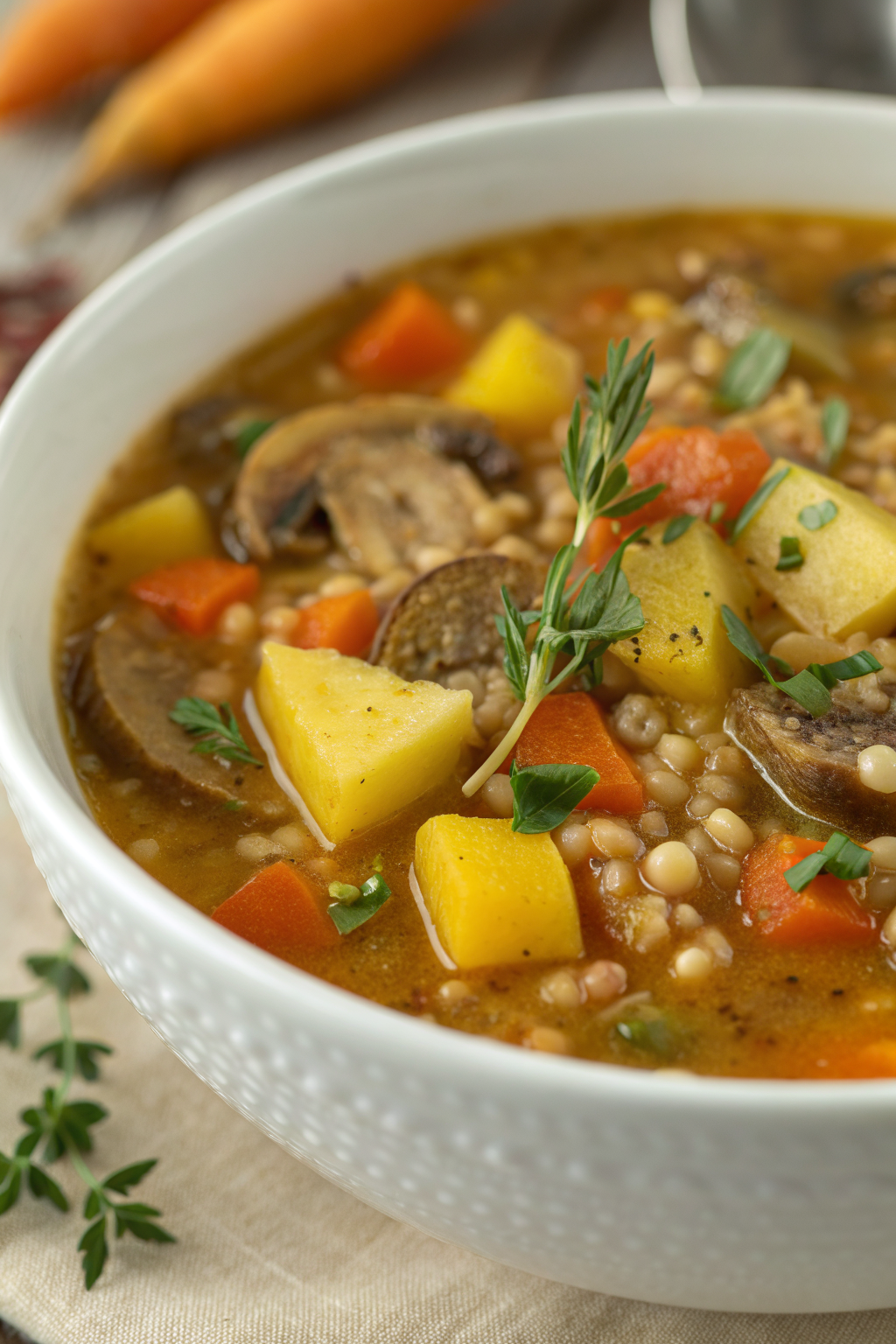 Healthy Mushroom Quinoa Soup Recipe