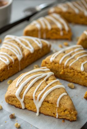 Healthy Pumpkin Scones Recipe with Maple Glaze