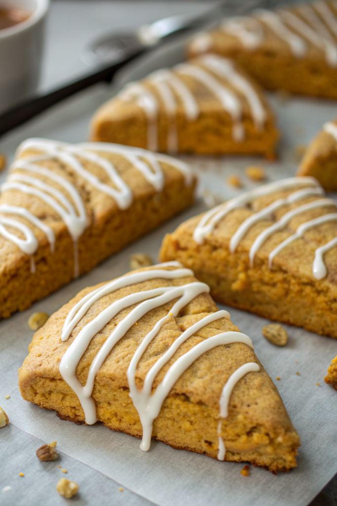 Healthy Pumpkin Scones Recipe with Maple Glaze
