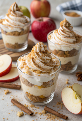 No Bake Caramel Apple Pie Cheesecake Parfaits Recipe