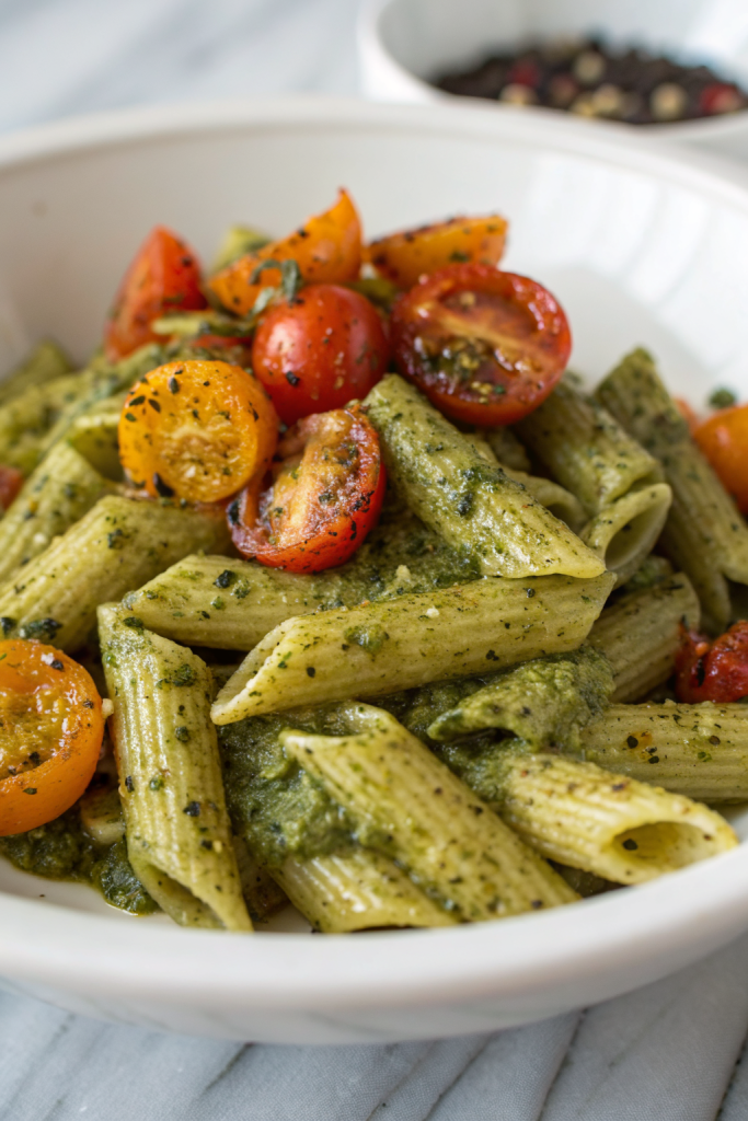 Pesto Pasta With Roasted Vegetables