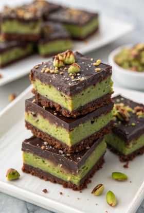 Pistachio Kunafa Brownies Recipe