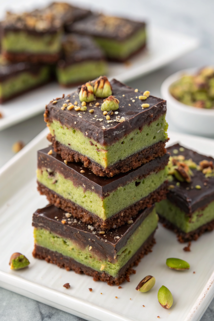 Pistachio Kunafa Brownies Recipe