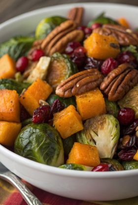 Roasted Butternut Squash and Brussels Sprouts Salad