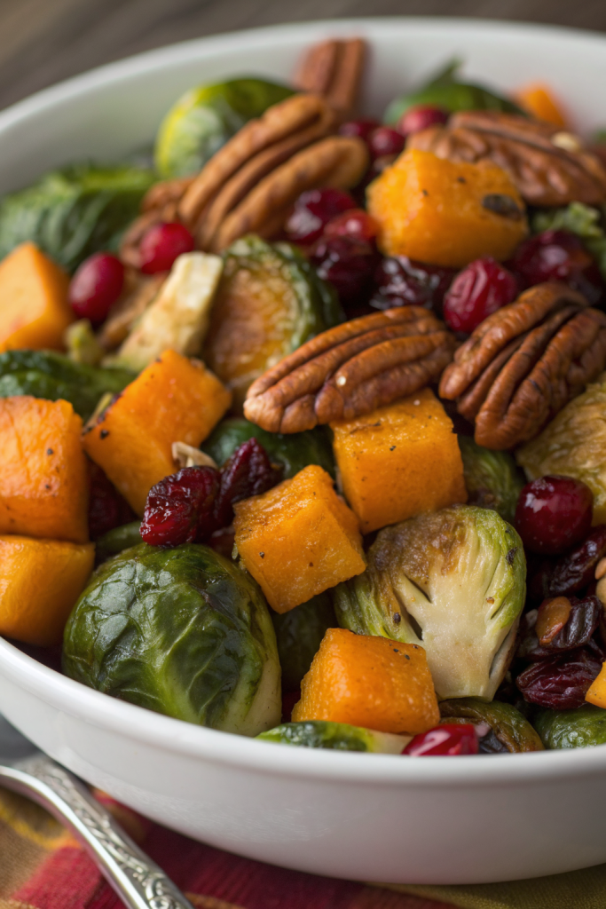 Roasted Butternut Squash and Brussels Sprouts Salad