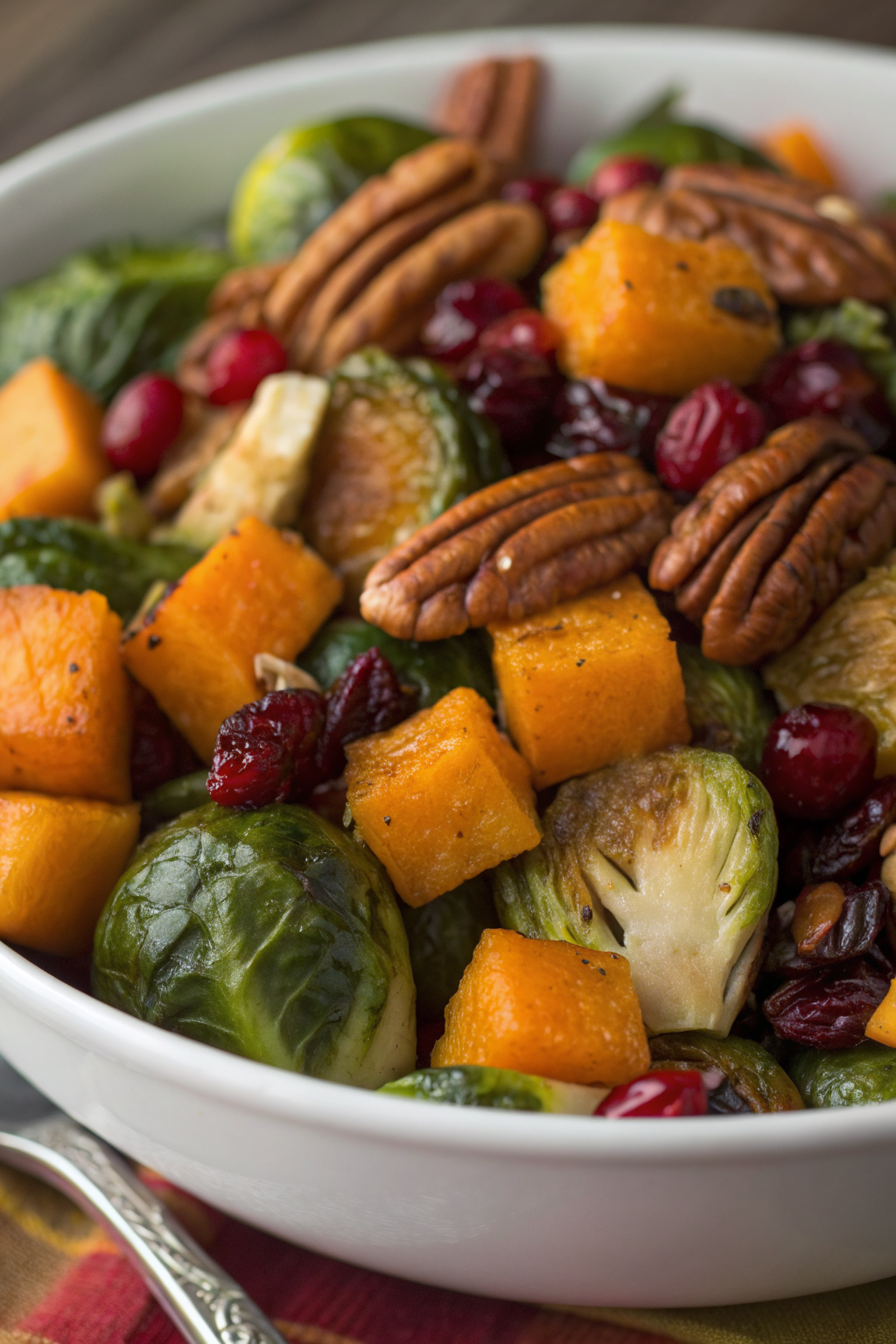 Roasted Butternut Squash and Brussels Sprouts Salad
