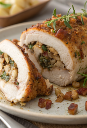 Tasty Chicken Breast with Feta and Spinach