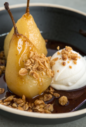 Vanilla Bourbon Poached Pears Recipe