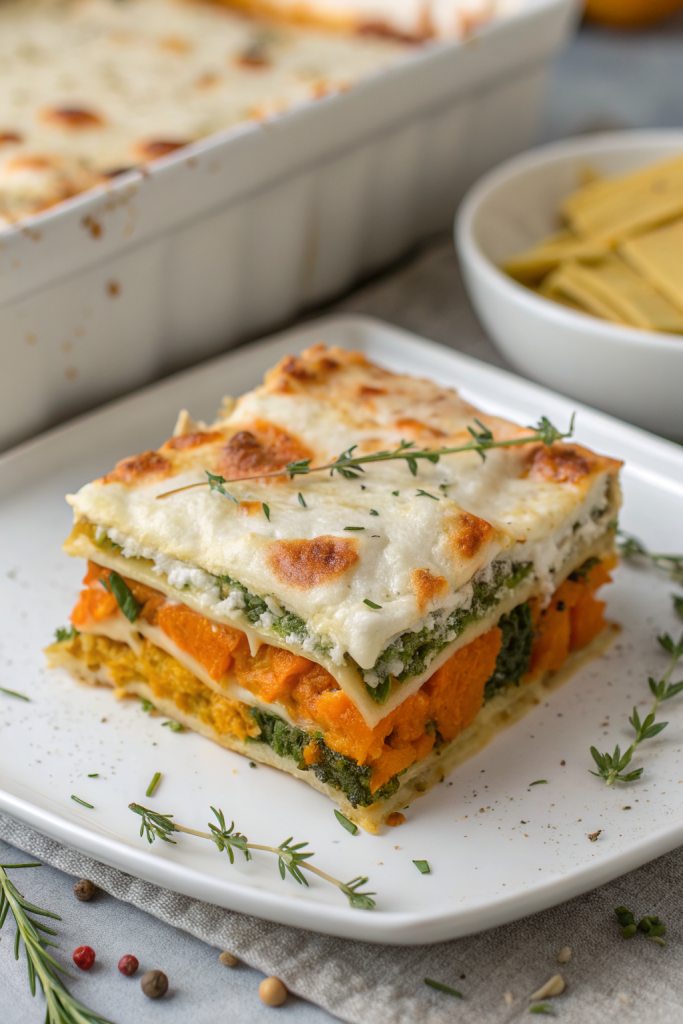 Vegetarian Pumpkin Spinach Lasagna Recipe